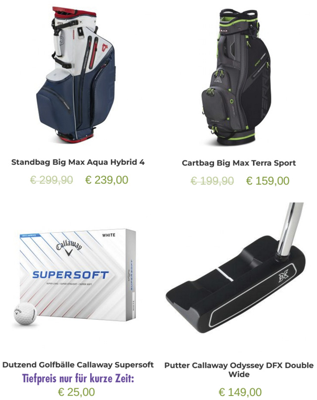 Produkte im Online-Shop